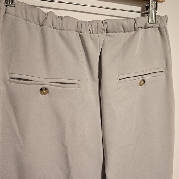 Free People Pleated Trousers High Rise Wide Leg Beige Medium Relaxed Oversized - Picture 11 of 14